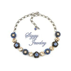 Starlight Bay Flower Statement Necklace Made with Genuine Swarovski Crystals